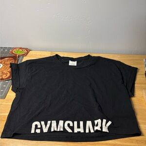 Gymshark Logo Black Crop Workout Shirt